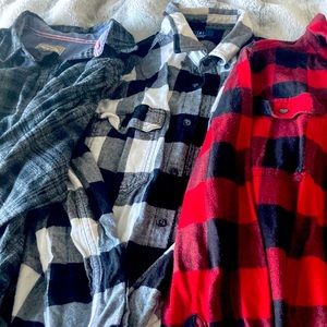 set of 3 various brands mens size medium flannels